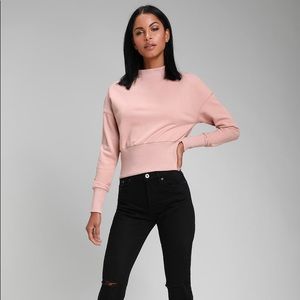 Millie Dusty Blush Mock Neck Sweatshirt